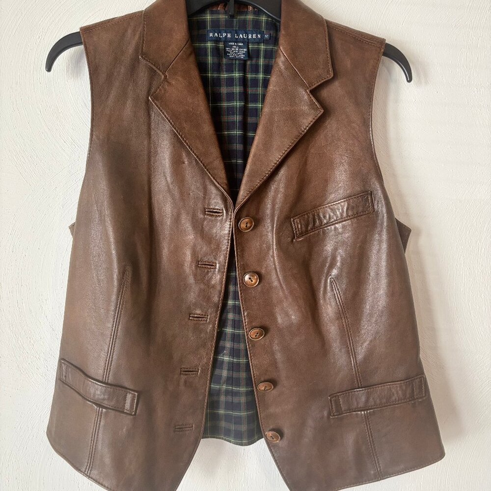 100% Genuine Leather Ralph Lauren Vest